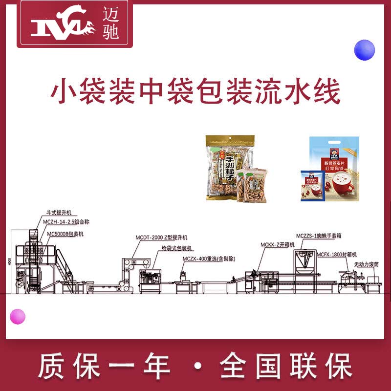 小袋装中袋包装流水线